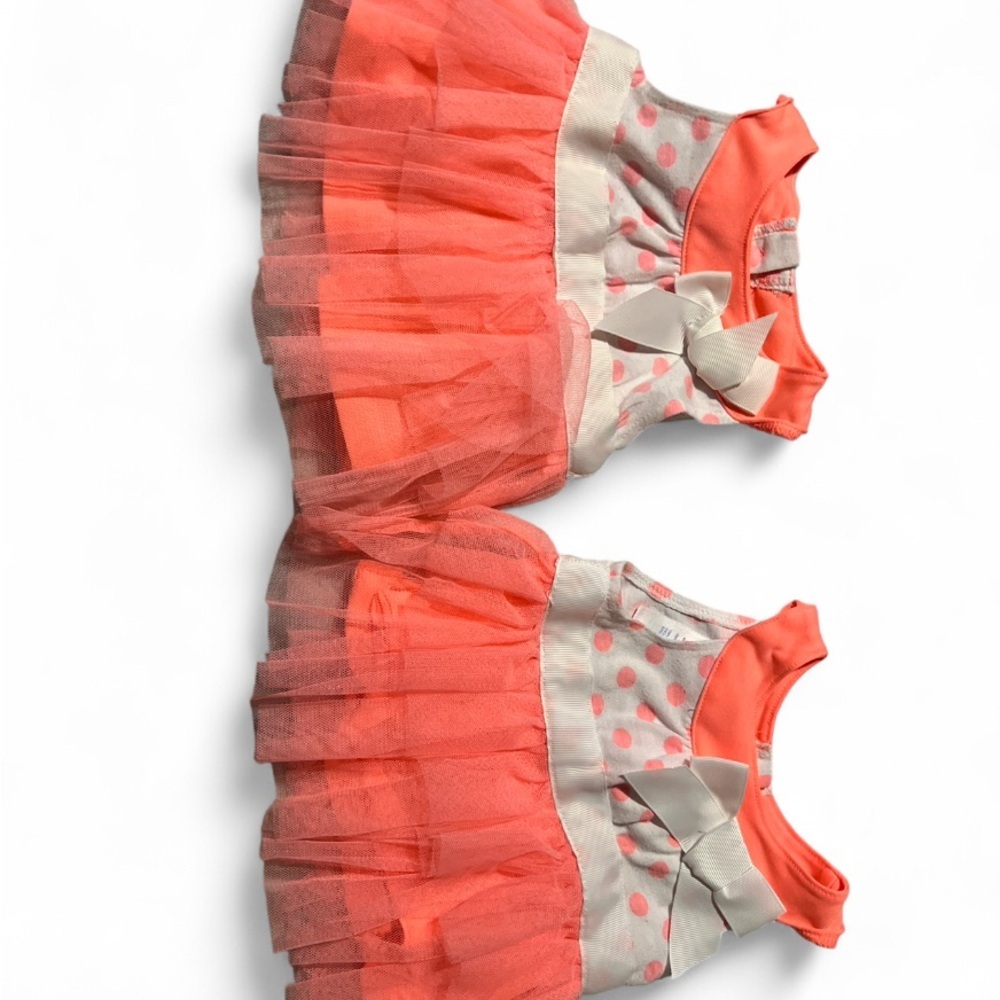 Small Wonders Coral and White Baby Dress